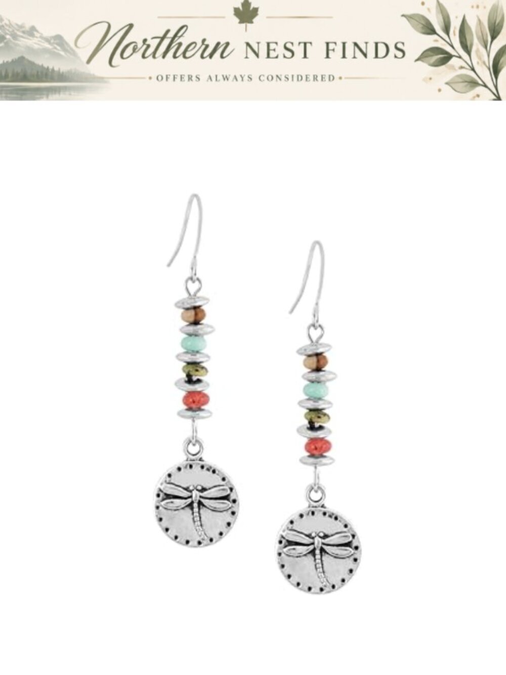 Handmade Boho Dangle Earrings with Turquoise Beads